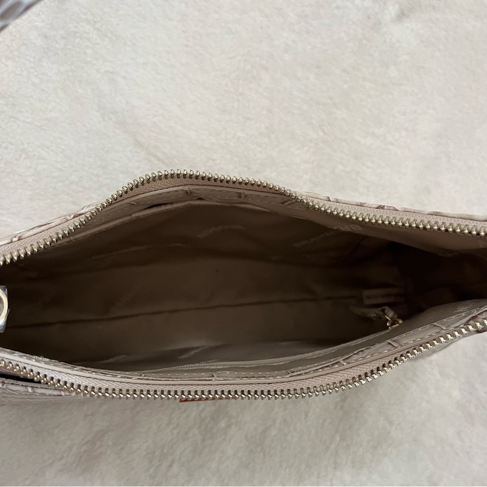 Brahmin Esme Meadowlands Floral Embroidered Snake Embossed Leather Shoulder Bag - Picture 9 of 14